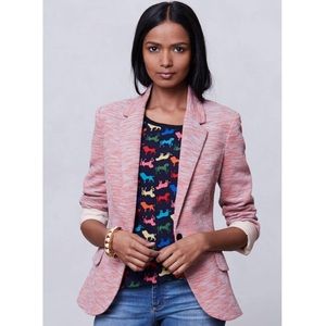 Anthropologie Cartonnier pink tonal knit blazer
